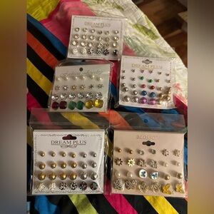 60 pair of tiny earring studs